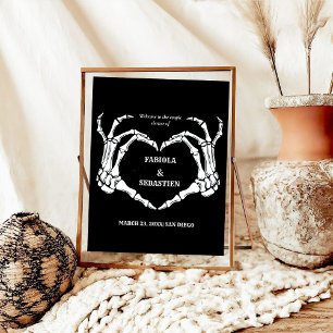 Gothic skull Heart Bridal Shower Welcome sign