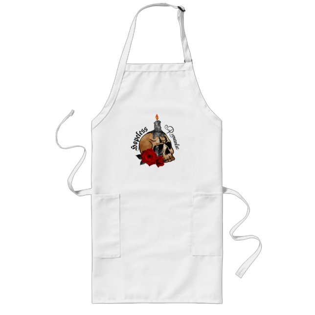 Gothic Skull Hopeless Romantic Long Apron (Front)