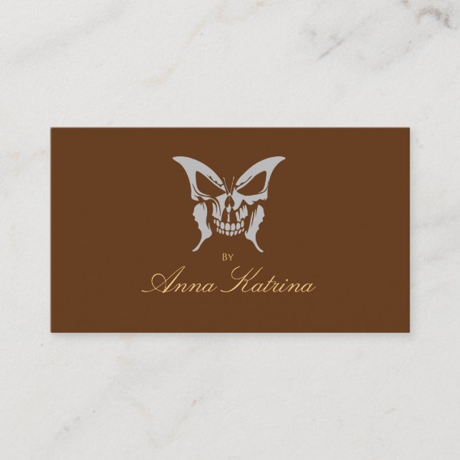 Gothic Skull Ink Studio Tattoo Artist Appointment Business Card (Front)