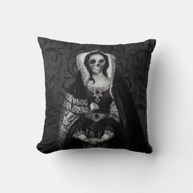 Gothic Skull Lady Cushion (Front)