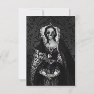 Gothic Skull Lady RSVP Card