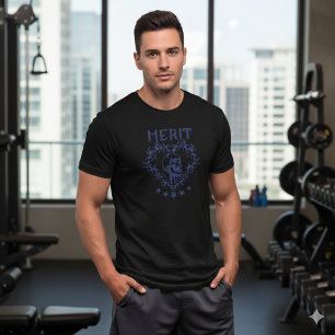 Gothic Skull MERIT Graphic Black T-Shirt
