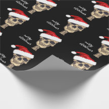 Gothic Skull Merry Christmas gift wrap