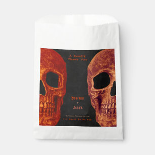 Gothic Skull Orange Black Halloween Thank You Favour Bags