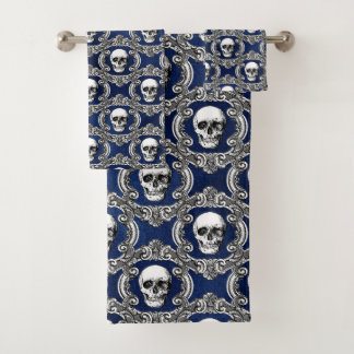 Gothic Skull Pattern Bath Towel