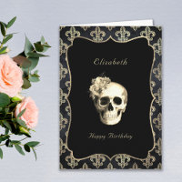 Gothic Skull Personalised Birthday Card
