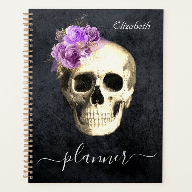 Gothic Skull  Personalised Planner (Front)