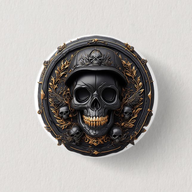 Gothic Skull Pin Badge For Goth Lovers Dark Style (Front)