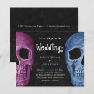 Gothic Skull Pink Blue Halloween Wedding Budget
