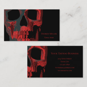 Gothic Skull Red Green Black Macabre Business Card