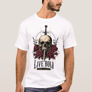 Gothic Skull Rose Graphic T-Shirt