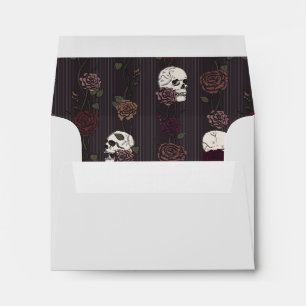 Gothic Skull Rose Pre-Printed Address RSVP Envelope