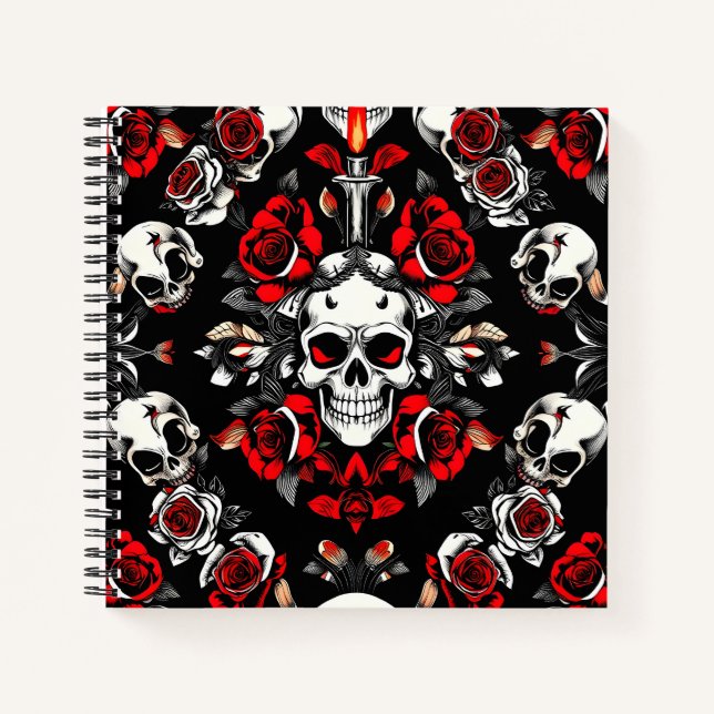 Gothic Skull & Roses – Day of the Dead Notebook (Front)
