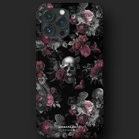 Gothic Skull Roses Owl Dark Purple Pink Elegant