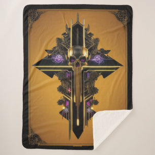 Gothic Skull Sherpa Blanket