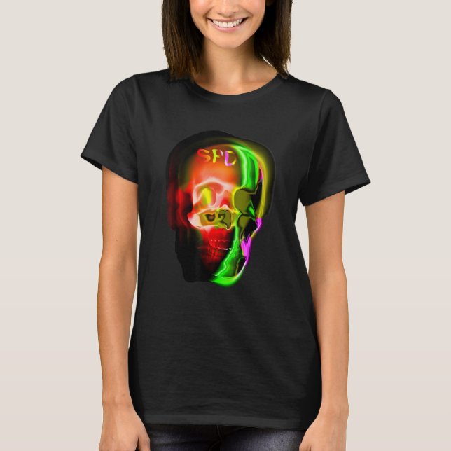 Gothic Skull Skeleton Abstract Art T-Shirt (Front)