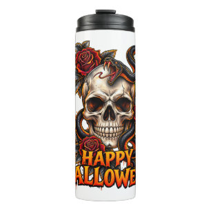 Gothic Skull Snake Halloween Mug – Spooky Dark Art