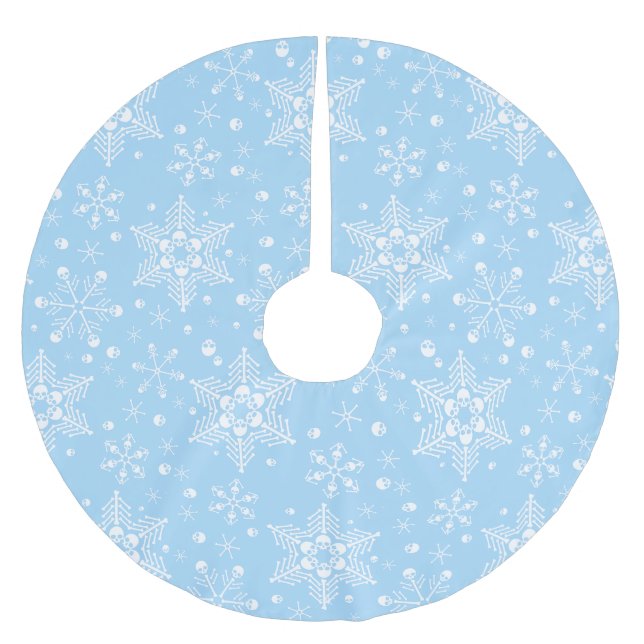 Gothic Skull Snowflakes Brushed Polyester Tree Skirt (Front)