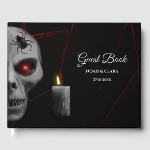 Gothic Skull Spider Candle - Dark Moody Halloween  Guest Book