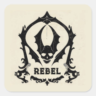 'GOTHIC SKULL' SQUARE STICKER