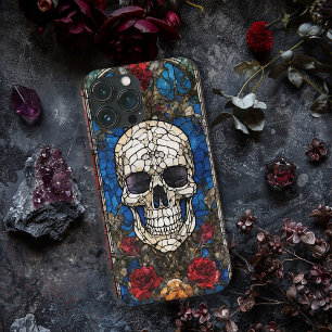Gothic Skull Stained Glass Window Design iPhone 13 Pro Max Case