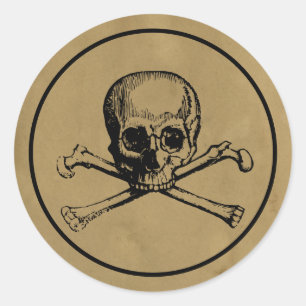 Gothic Skull Sticker Parchment