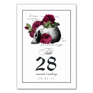 Gothic Skull Table Number