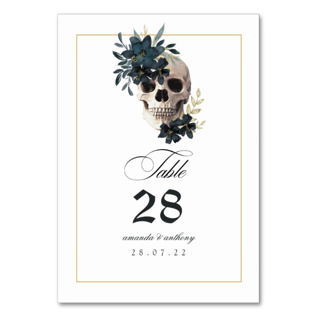 Gothic Skull Table Number (Front)