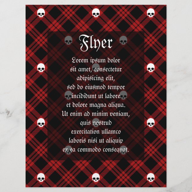 Gothic Skull Tartan Plaid Flyer (Front)