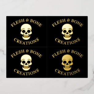 Gothic Skull Tattoo Artist Foil Business Cards