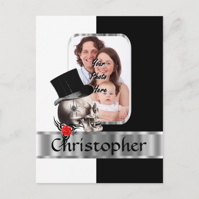 Gothic skull tattoo postcard (Front)