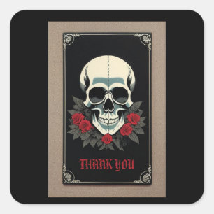 Gothic Skull 'Thank You' Sticker