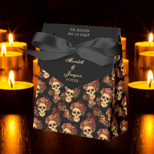 Gothic Skull Till Death Do Us Part Black Wedding Favour Box