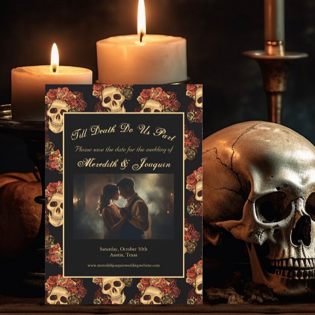 Gothic Skull Till Death Do Us Part Photo Save The Date (Creator Uploaded)