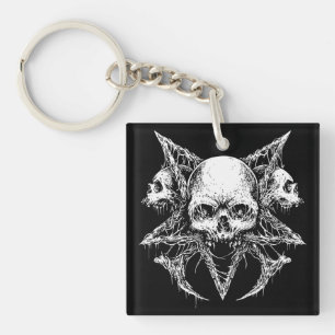 Gothic Skull Trio Key Ring