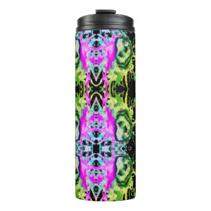 Gothic Skull Watercolor Halloween Neon Art     Thermal Tumbler