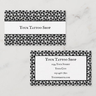Gothic Skull White And Black Pattern Business Card