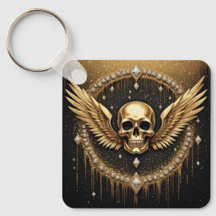 💎 Gothic Skull Wings Logo For Alternative Gifts ☠ Key Ring