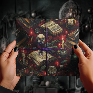 Gothic Skull Witchcraft Alchemy Spellbook & Candle Wrapping Paper