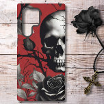 Gothic Skull with Black Rose  Samsung Galaxy Case<br><div class="desc">Dare to defy convention with this exclusive skull and black rose cell phone case, a captivating fusion of edgy design and striking beauty. This case is not just a protective shield for your phone; it's a bold statement that combines the mystique of a skull with the timeless allure of a...</div>