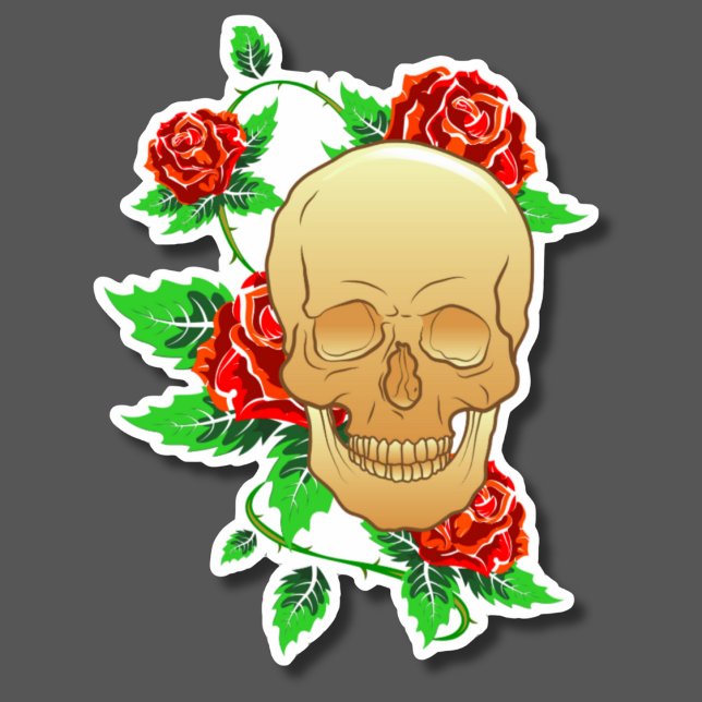 Gothic Skull with Roses and Vines Waterproof  (Creator Uploaded)