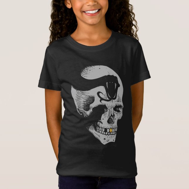 Gothic Skull with Snake T-Shirt (Front)