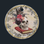 Gothic Skull with Vintage Floral Headdress Favour Tags<br><div class="desc">Gothic Skull with Vintage Floral Headdress Napkin Best Halloween,  birthday,  and wedding party napkins for a Gothic Theme. 
Please check our Store - Celebration_House for other supplies of the same theme.</div>