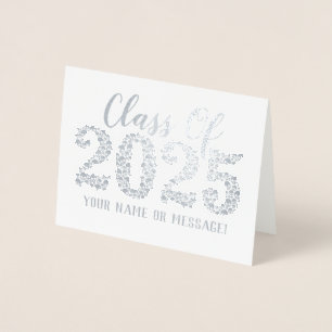 Gothic Skulls 2025 Silver Foil Graduation Card