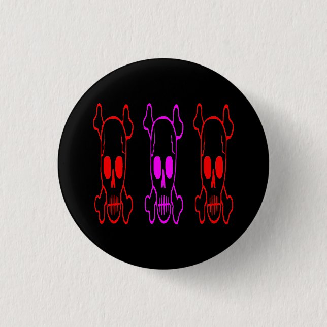 GOTHIC SKULLS 3 CM ROUND BADGE (Front)