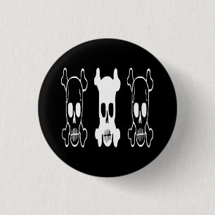 GOTHIC SKULLS 3 CM ROUND BADGE