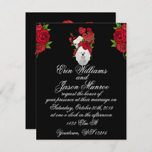 Gothic Skulls and Roses Invitation