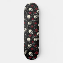 Gothic Skulls and Roses Skateboard