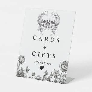 Gothic Skulls Black And White Cards And Gifts Pedestal Sign