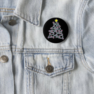 Gothic Skulls Christmas Tree Button